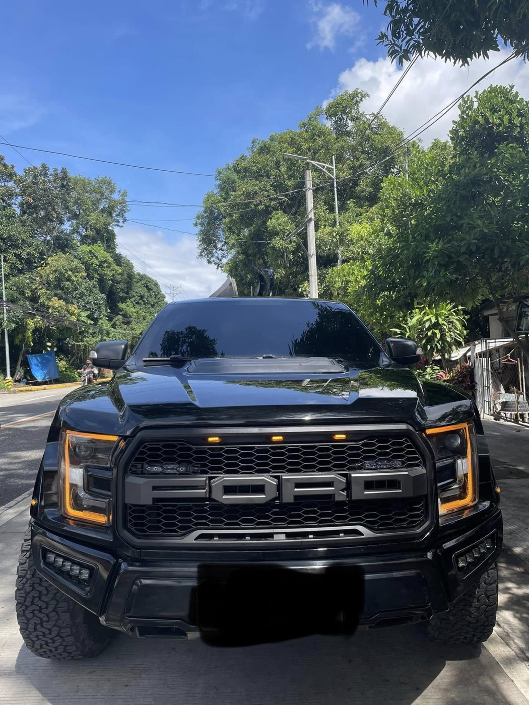Black Ford F-150 Raptor pickup truck